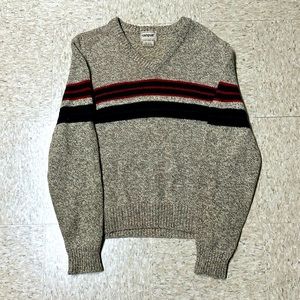 Vintage Campus Ragg Wool Striped Sweater - Men’s Medium -Long Sleeve Multicolor